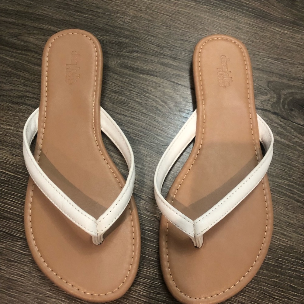 White summer sandals